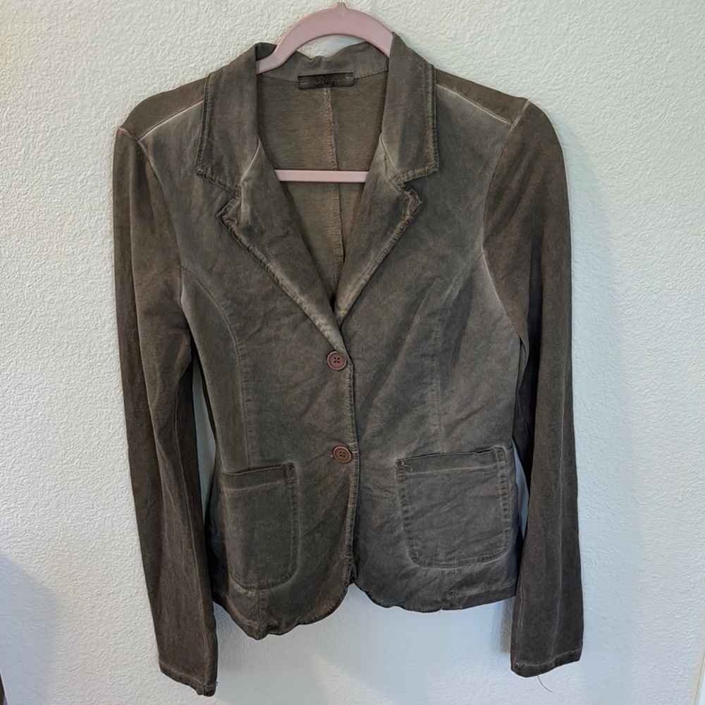Brown Relaxed Denim Blazer